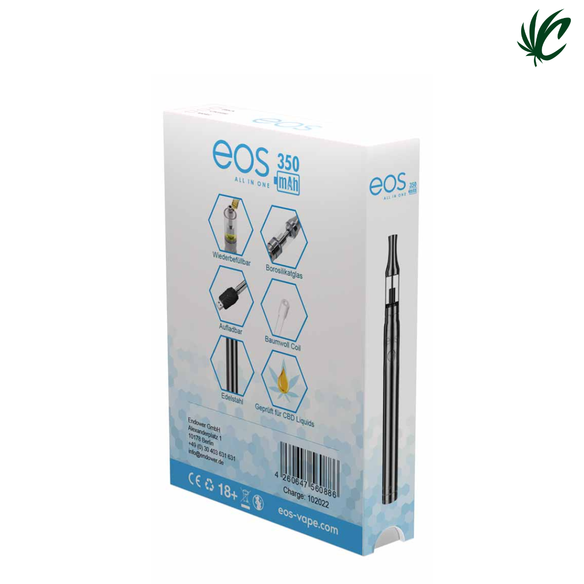 eos Vape Pen 350mAh  Batterie mit Kartusche